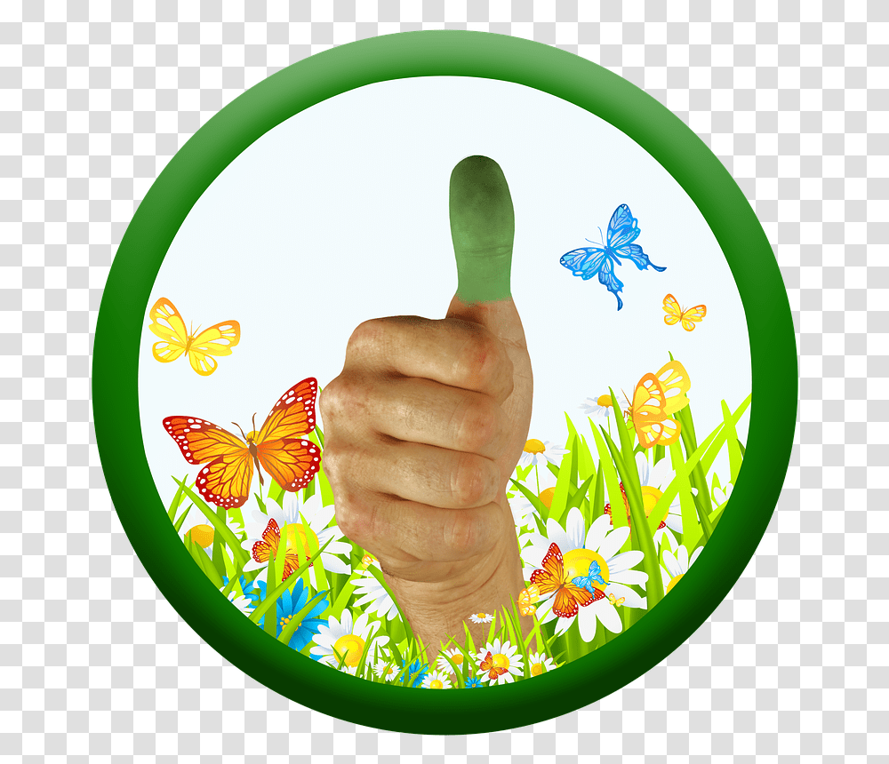 Green Thumb Thumbs Up Nature Logo, Finger, Hand Transparent Png