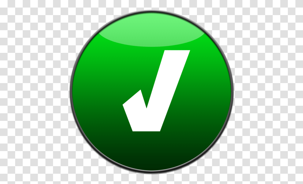 Green Tick Button, Recycling Symbol, Number Transparent Png