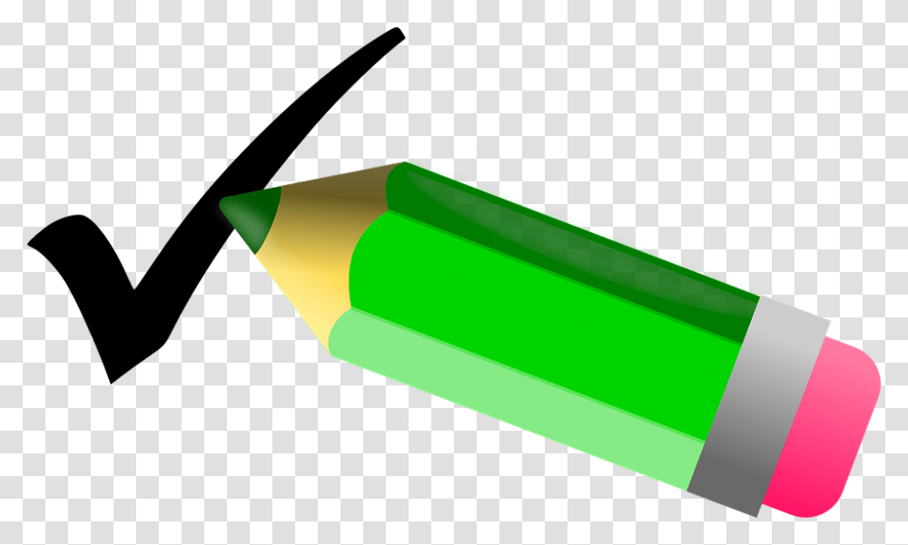 Green Tick Clipart Big Green, Pencil Transparent Png