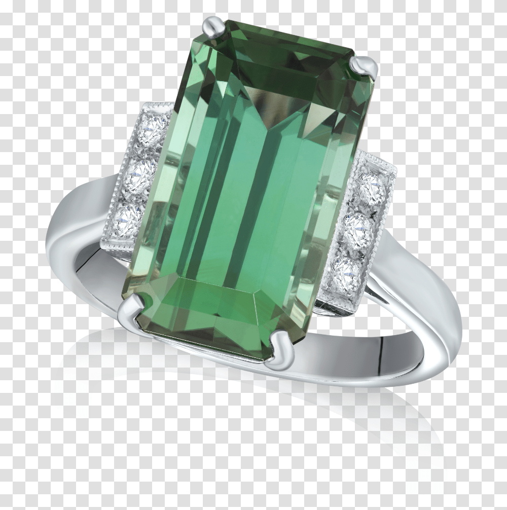 Green Tourmaline And Diamond Ring Engagement Ring, Gemstone, Jewelry, Accessories, Accessory Transparent Png
