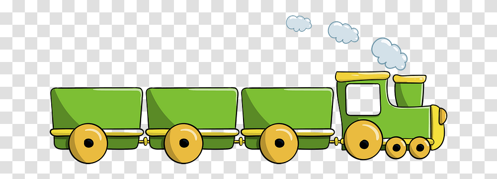 Green Toy Train Engine And Three Cars Clipart Free Train Clip Art Gif, Wagon, Vehicle, Transportation, Carriage Transparent Png