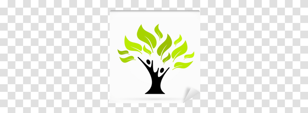 Green Tree Of Life Wall Mural Help Foundation Logo, Symbol, Plant, Stencil, Painting Transparent Png