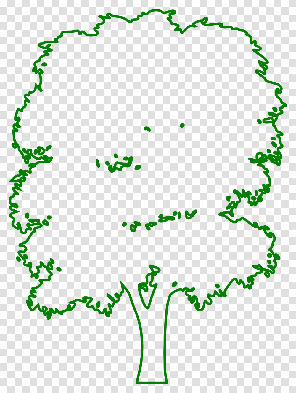 Green Tree Outline, Plant, Bush, Rug Transparent Png