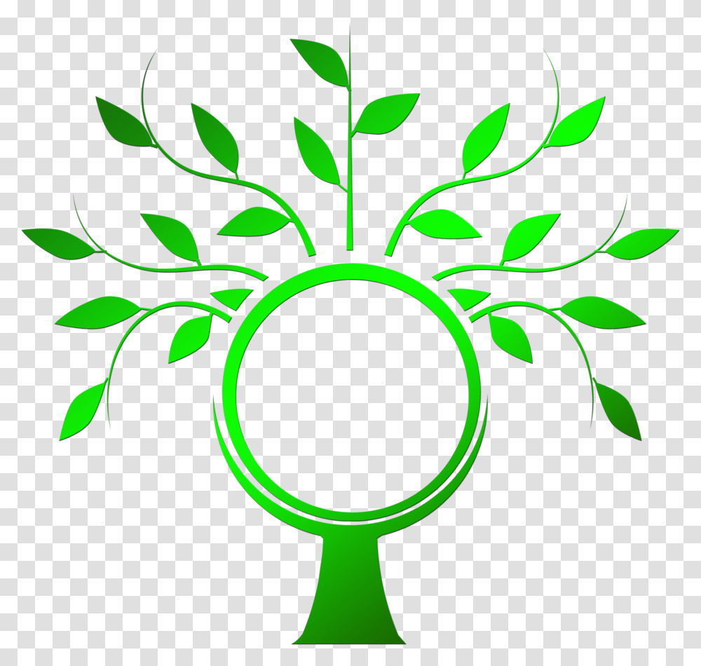 Green Tree Silhouette Inside With The Globe Green Tree Silhouette, Pattern Transparent Png