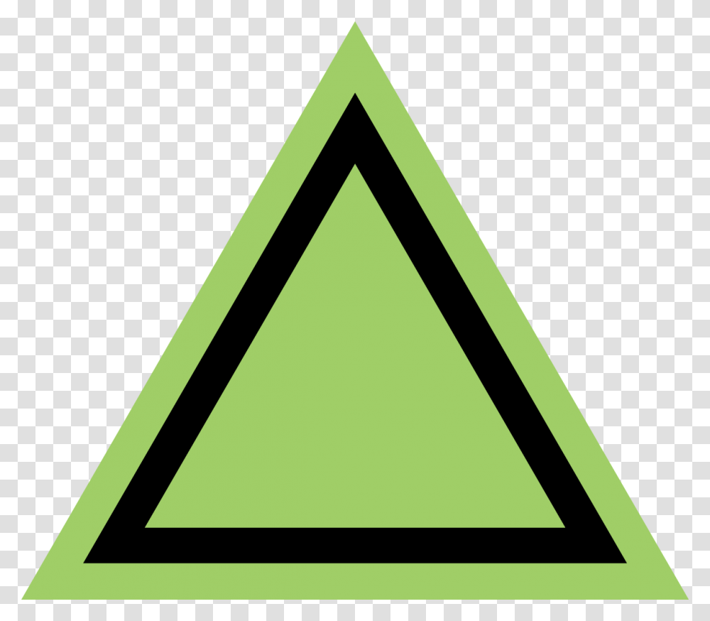 Green Triangle With Border Transparent Png