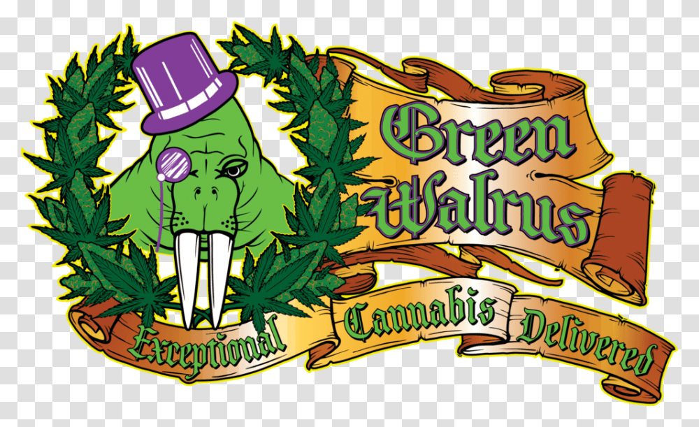 Green Walrus Logo Illustration, Plant, Vegetation, Label Transparent Png
