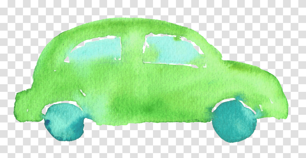 Green Watercolor Sedan Decorative Free Download, Rug, Cushion, Diaper Transparent Png