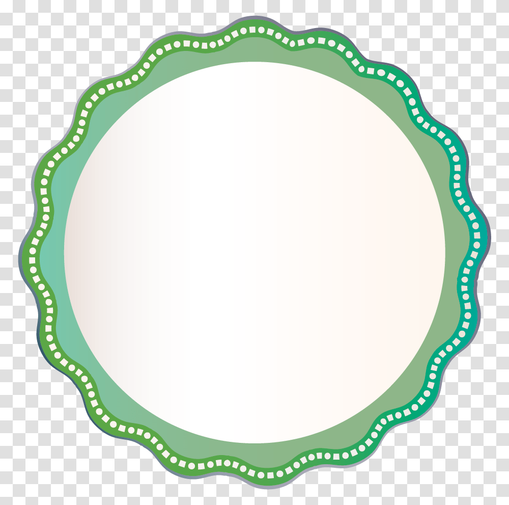 Green Wave Outline White Square Circle Border Badge Circle Wave Border, Oval, Rug, Mirror, Porcelain Transparent Png