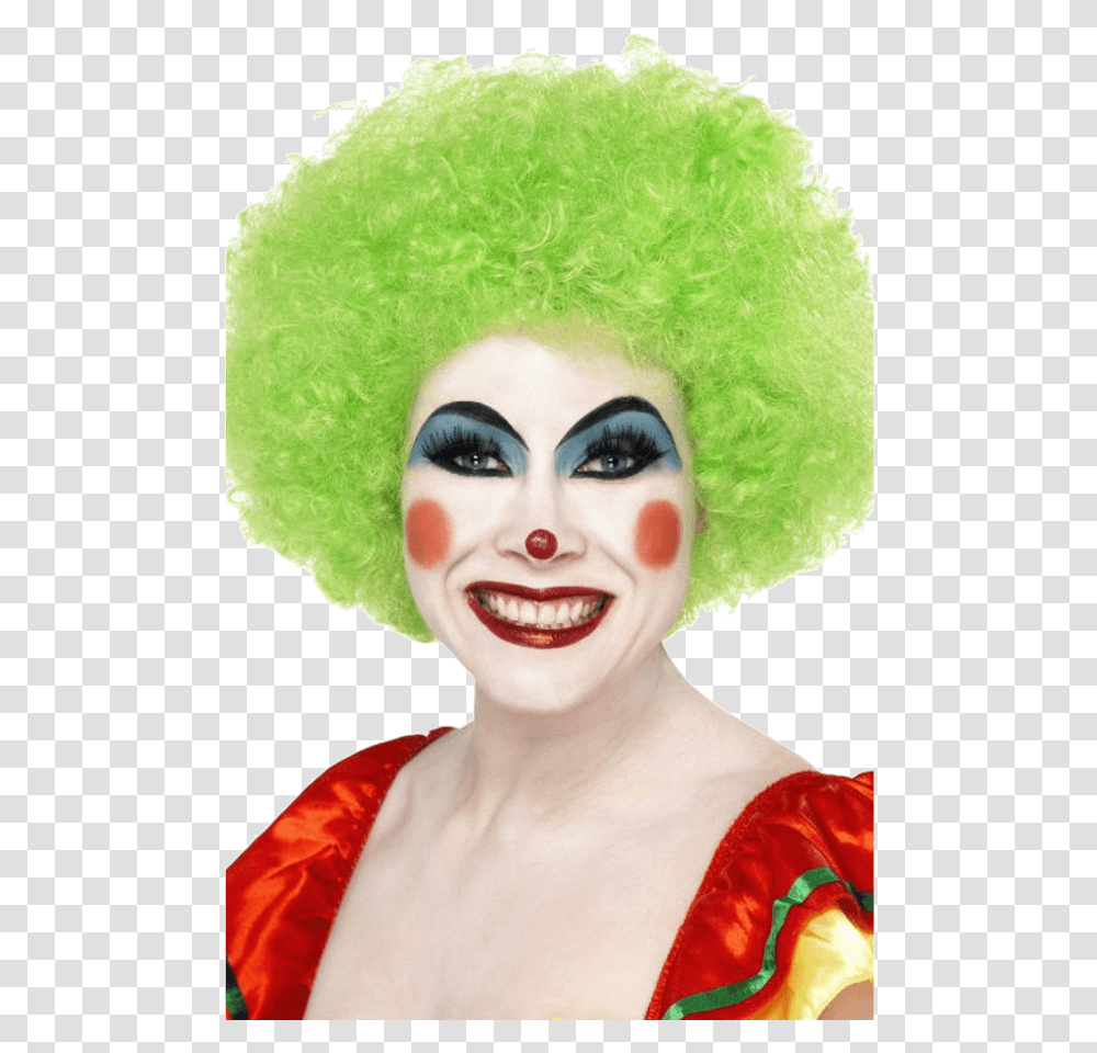 Green Wig Clown, Performer, Person, Human, Hair Transparent Png