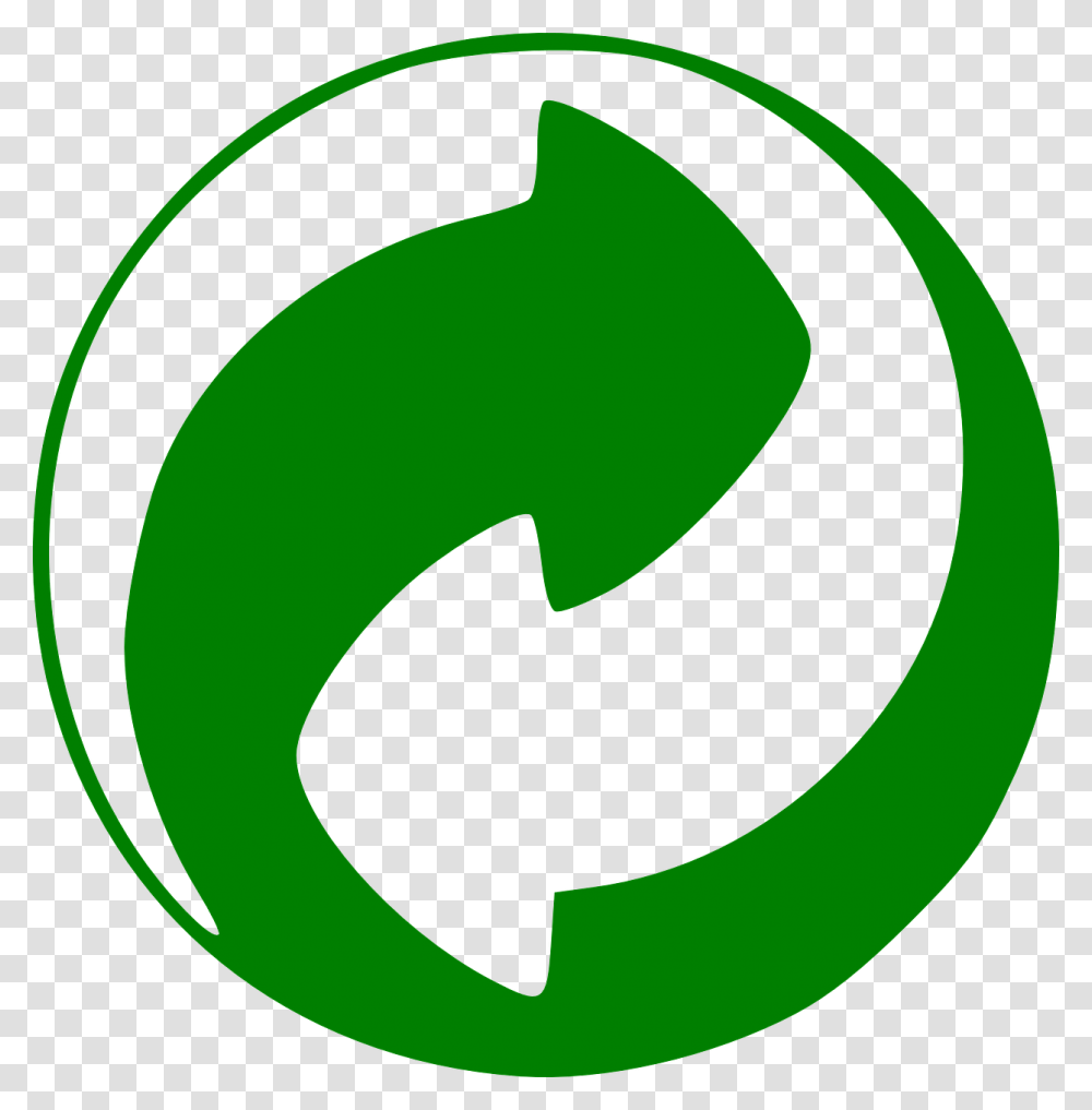 Green World Earth Recycle Environment Ecosystem Green Dot Sign, Recycling Symbol Transparent Png