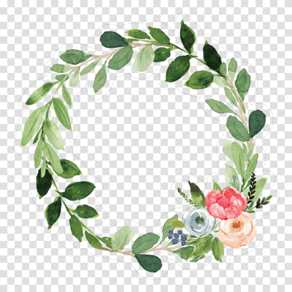 Green Wreath Print, Pattern, Plant Transparent Png