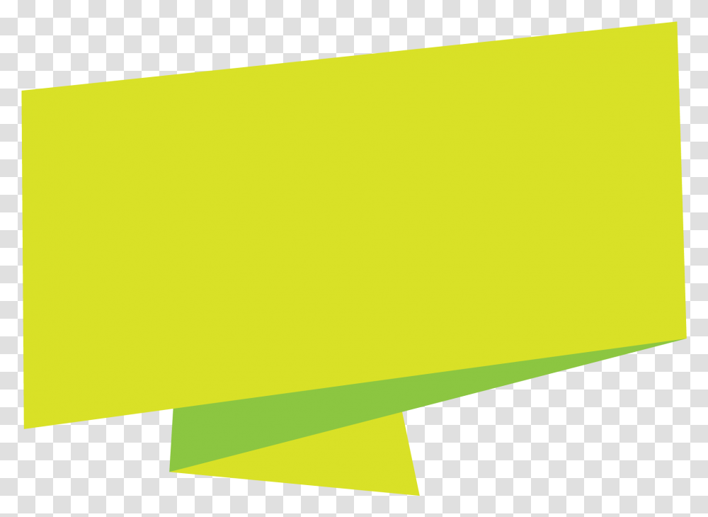 Green Yellow Banner Origami Horizontal, Text, Lighting, Art, Badminton Transparent Png