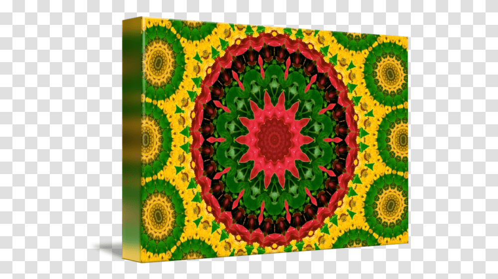 Green Yellow Kaleidoscope Mandala Decorative, Pattern, Ornament, Rug, Fractal Transparent Png