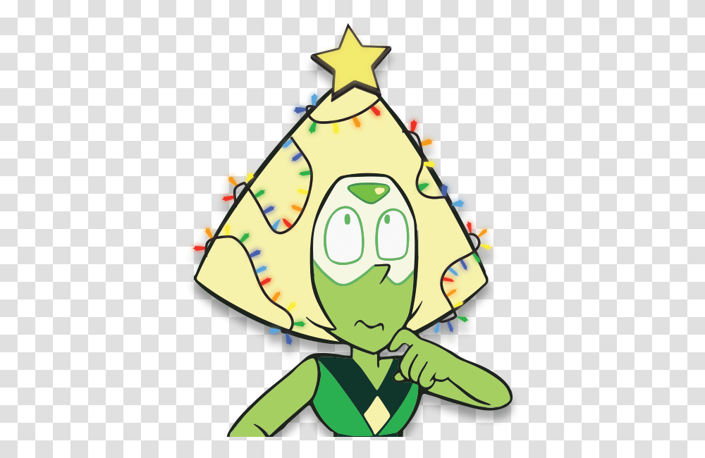 Greencartoonclip Artfictional Character Steven Universe Peridot Christmas, Triangle, Apparel, Hat Transparent Png