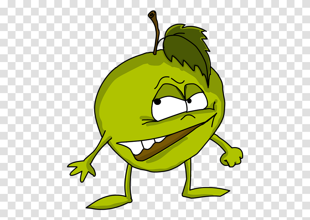 Greencartoonhylatree Frogclip Evil Green Apple, Plant, Animal, Produce, Food Transparent Png