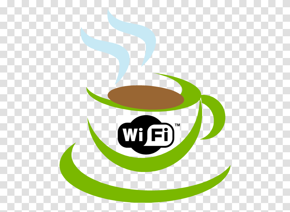 Greencuplogocoffee Cupfontgraphicsclip Cafe Wifi Logo, Bowl, Label Transparent Png
