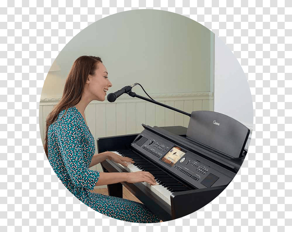 Greene Music San Diego New & Used Pianos For Sale Yamaha Clavinova Cvp809, Person, Human, Microphone, Electrical Device Transparent Png