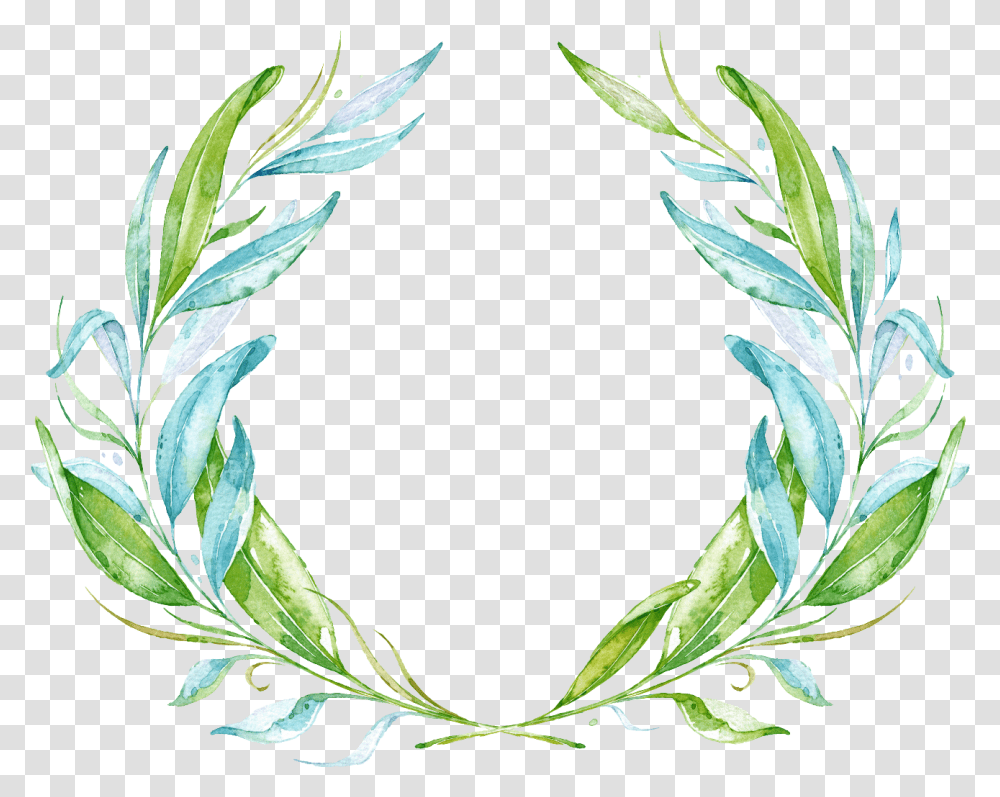 Greenery Clipart Watercolor Frame Leaves, Leaf, Plant, Vase, Jar Transparent Png