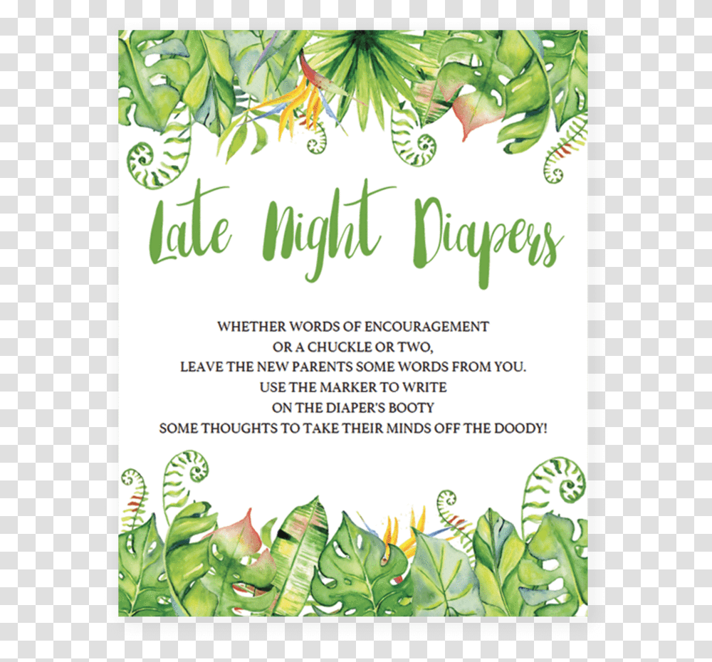 Greenery Vector Green Leaf Baby Shower Late Night Diaper Thoughts, Flyer, Poster, Paper, Advertisement Transparent Png