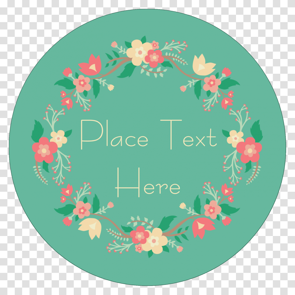 Greenery Wreath Clipart Round Label Floral Template, Floral Design, Pattern, Rug Transparent Png