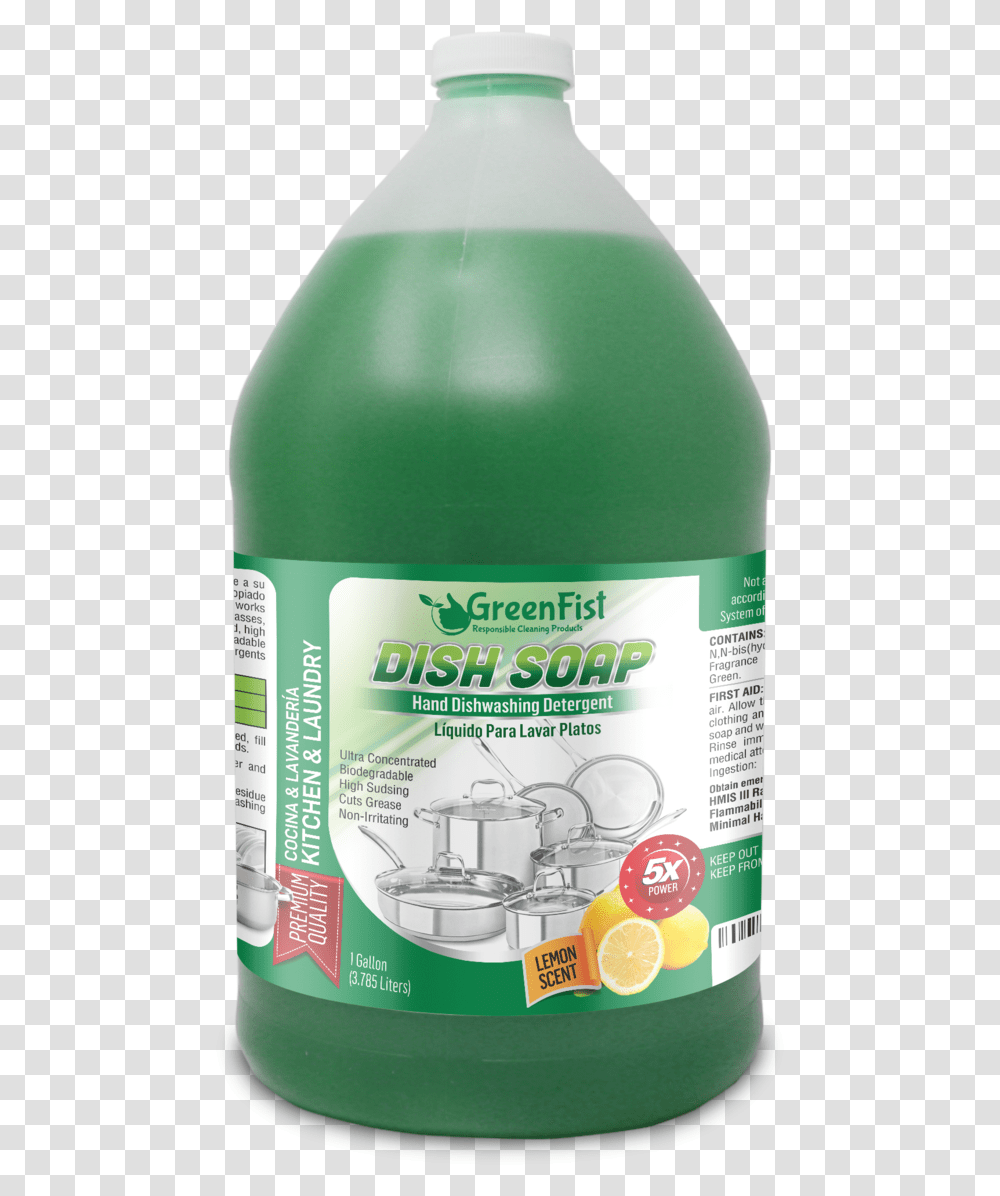 Greenfist Hand Dish Soap Liquid Soap Clothes, Label, Food, Bottle Transparent Png