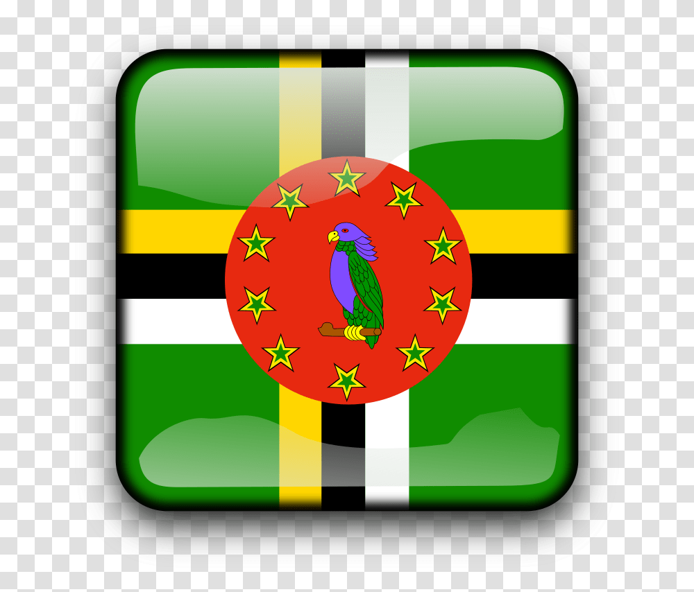 Greenrectangleflag Of Dominica Flag Of Dominican Republic Green, Bird, Animal, Number Transparent Png