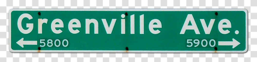 Greenville Avenue Sign Street Sign, Vehicle, Transportation, Word, License Plate Transparent Png