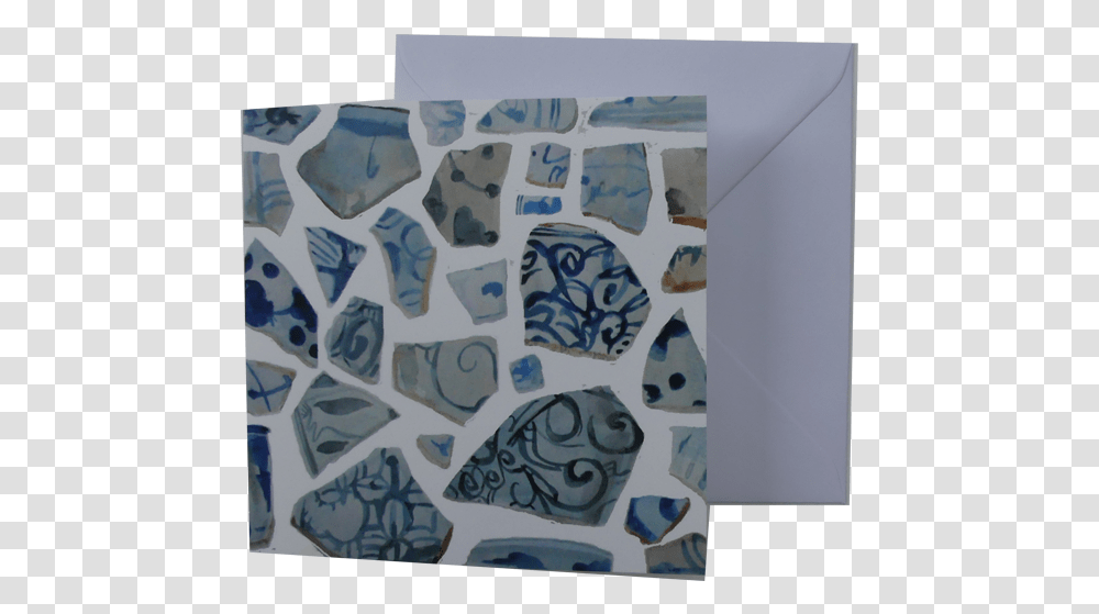 Greeting Card And Envelope Blue And White Ceramic Karen Motif, Porcelain, Pottery, Modern Art Transparent Png