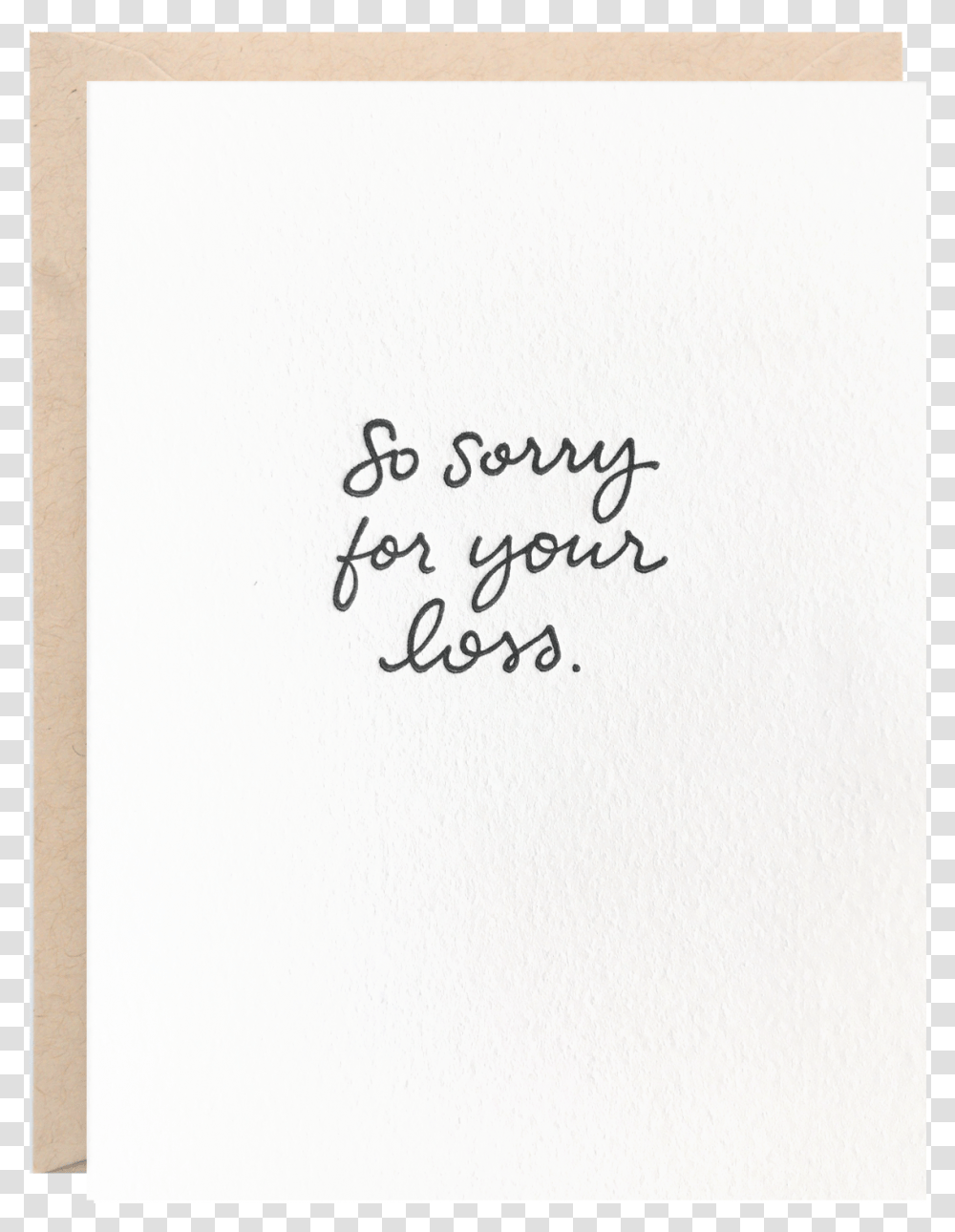 Greeting Card Sorry For Your Loss, Handwriting, Calligraphy Transparent Png