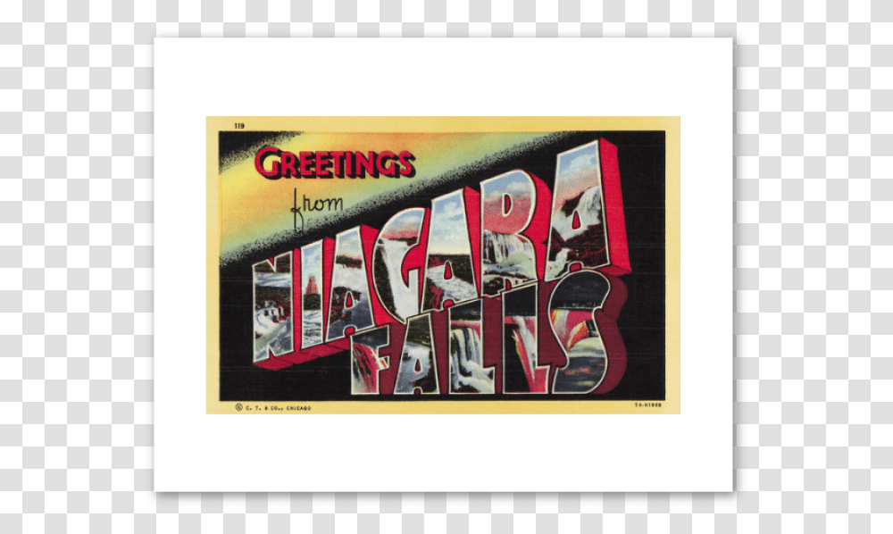 Greetings From Niagara Falls Postcard Print Classic Postcard, Poster, Advertisement, Alphabet Transparent Png