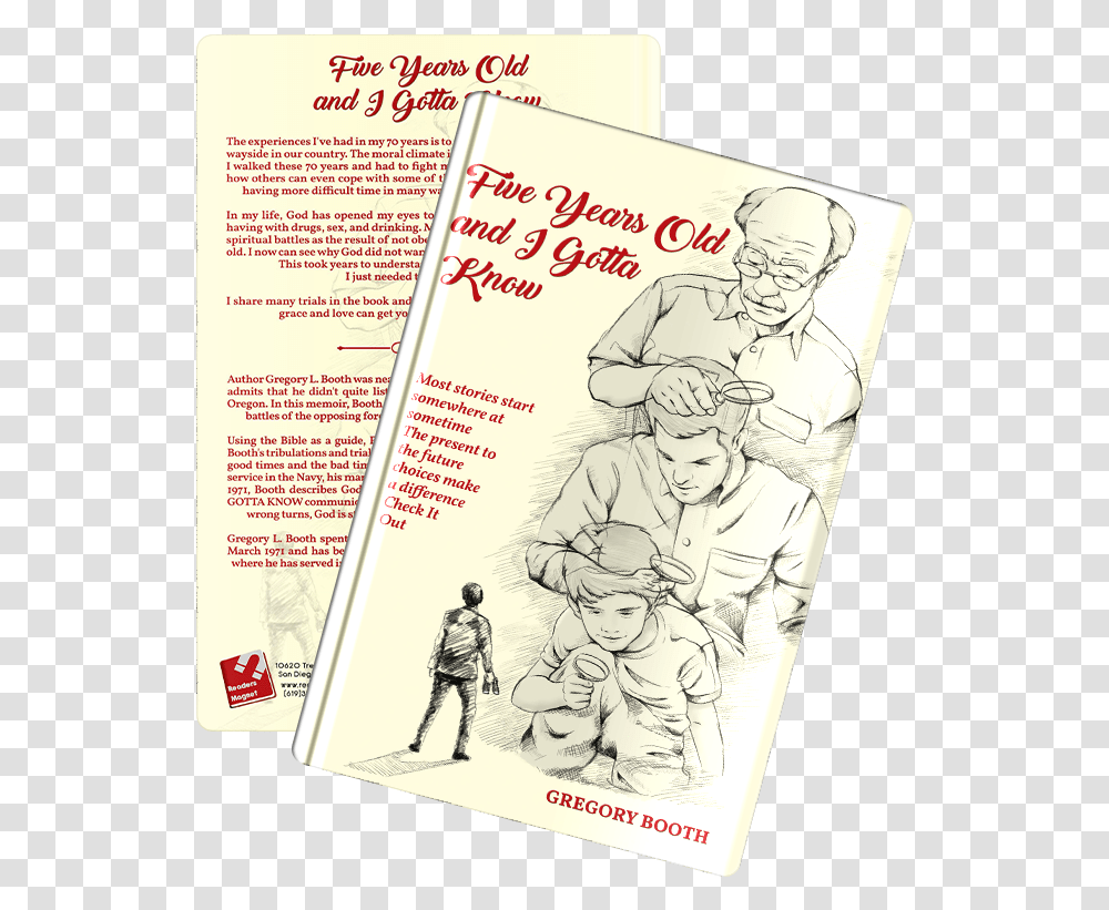 Gregory Booth Five Years Old And I Gotta Know Book Illustration, Advertisement, Flyer, Poster, Paper Transparent Png
