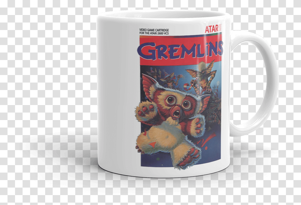 Gremlins Atari 2600 Retro Vintage Video Game Box Art Coffee Gremlins Cartoon, Coffee Cup, Bird, Animal, Cat Transparent Png