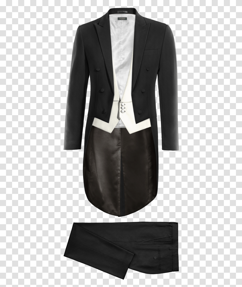 Grey 3 Piece Tailcoat Frac En Hockerty, Suit, Overcoat, Tuxedo Transparent Png