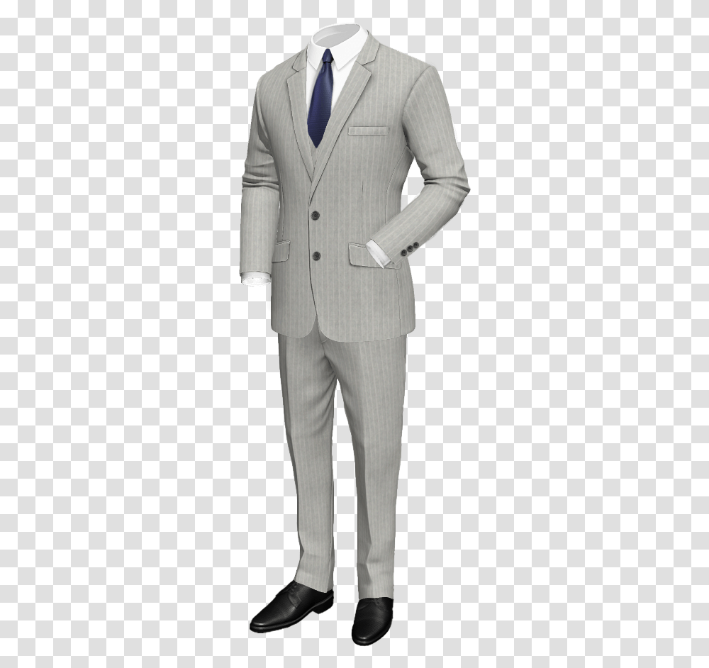 Grey 3piece Striped Linen Suit New Look 3 Piece Suit, Overcoat, Person, Tuxedo Transparent Png