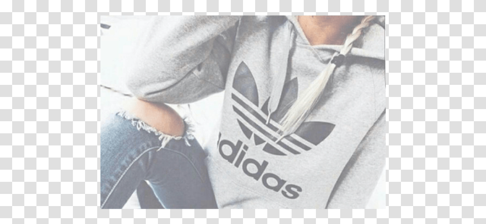 Grey Adidas Hoodie Outfit, Apparel, T-Shirt, Sleeve Transparent Png