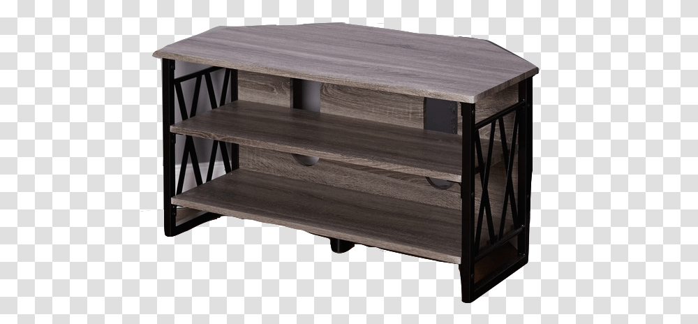 Grey And Black Corner Tv Stand, Furniture, Tabletop, Coffee Table, Bench Transparent Png