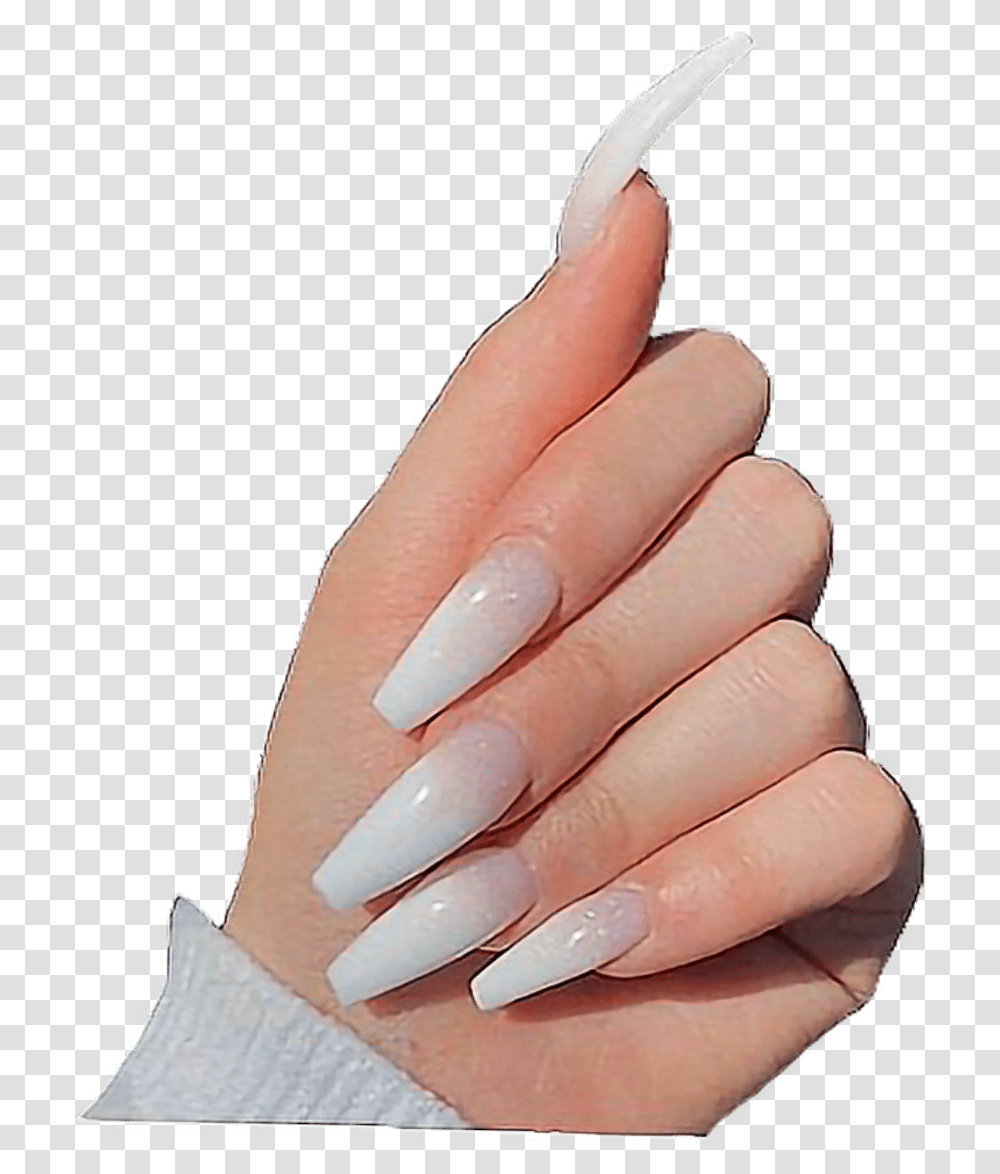 Grey And White Acrylic Nails, Person, Human, Manicure, Hand Transparent Png