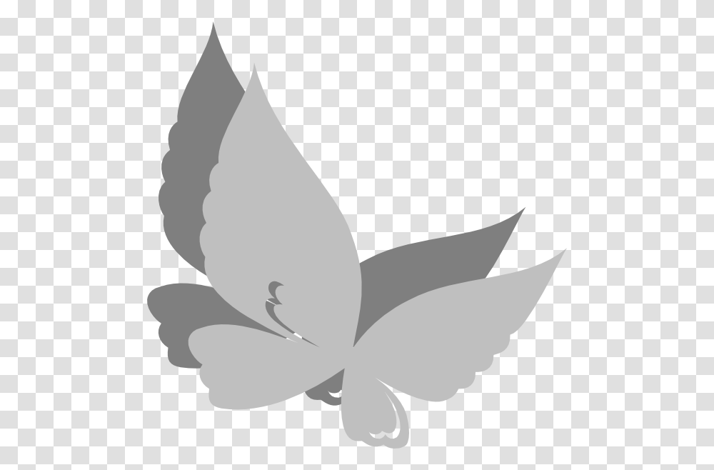 Grey Butterfly Clip Art, Flower, Plant, Blossom, Bird Transparent Png