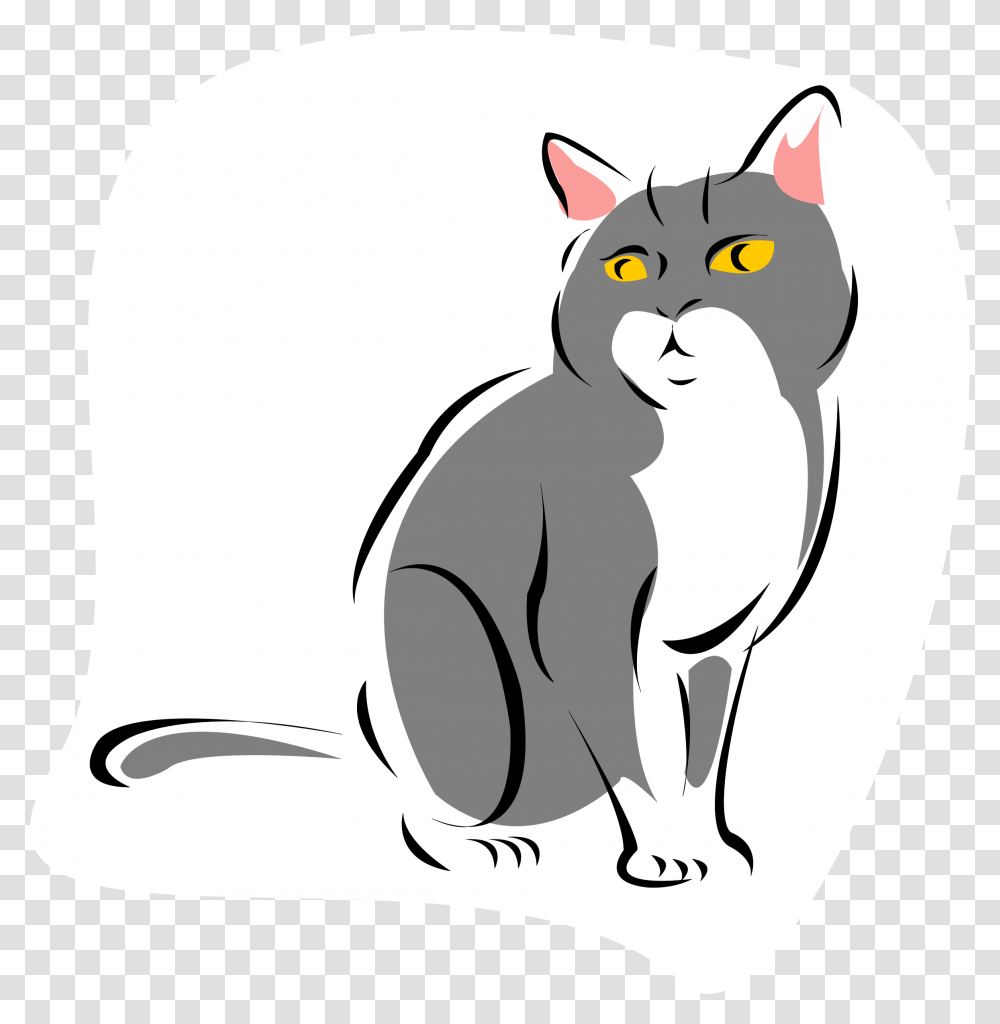 Grey Cat Clipart Winging, Animal, Mammal, Pet, Manx Transparent Png