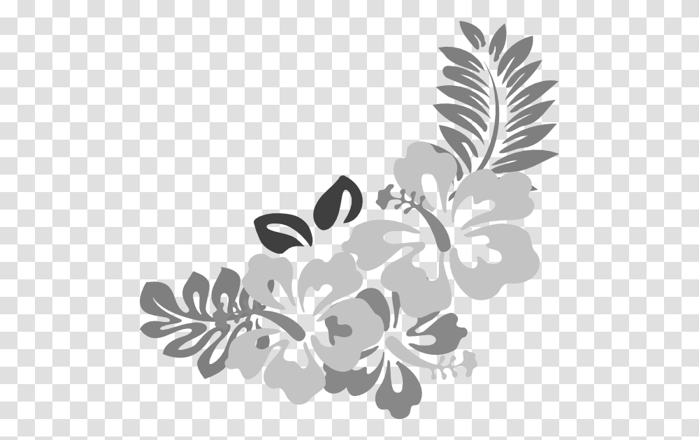 Grey Flower Hibiscus Clip Art, Plant, Blossom, Stencil, Floral Design Transparent Png