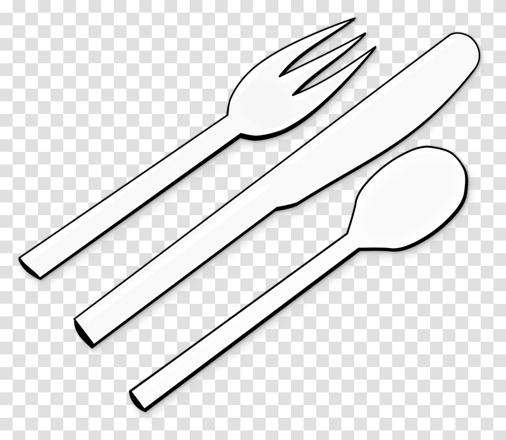 Grey Fork And Spoon Drawing Cutlery Clipart, Razor, Blade, Weapon, Weaponry Transparent Png