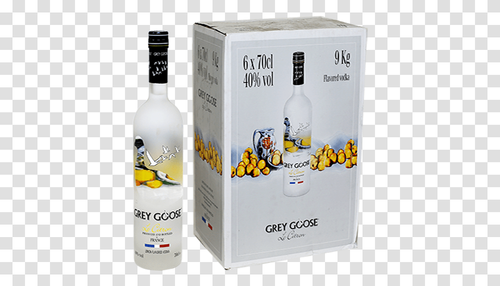 Grey Goose Le Citron Vodka, Liquor, Alcohol, Beverage, Bottle Transparent Png
