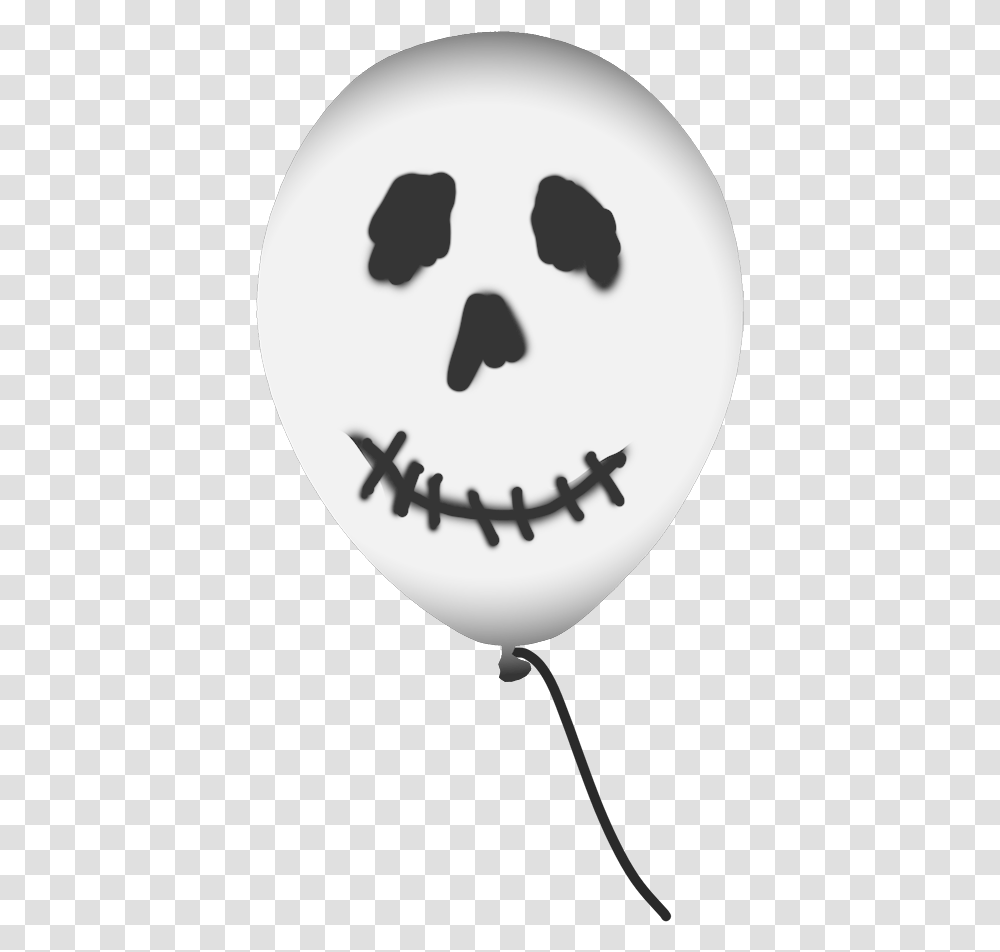 Grey Halloween Ballloon Clipart Smile, Stencil, Balloon, Face Transparent Png