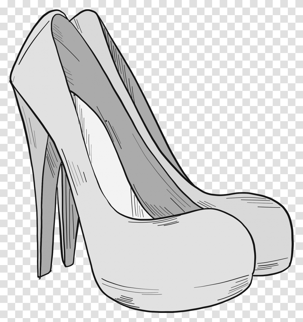 Grey High Heels Clipart Free Download For Women, Clothing, Apparel, Shoe, Footwear Transparent Png