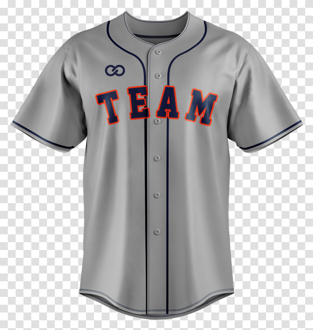 Grey Navy Red Baseball Jersey Jersey, Apparel, Shirt, Person Transparent Png