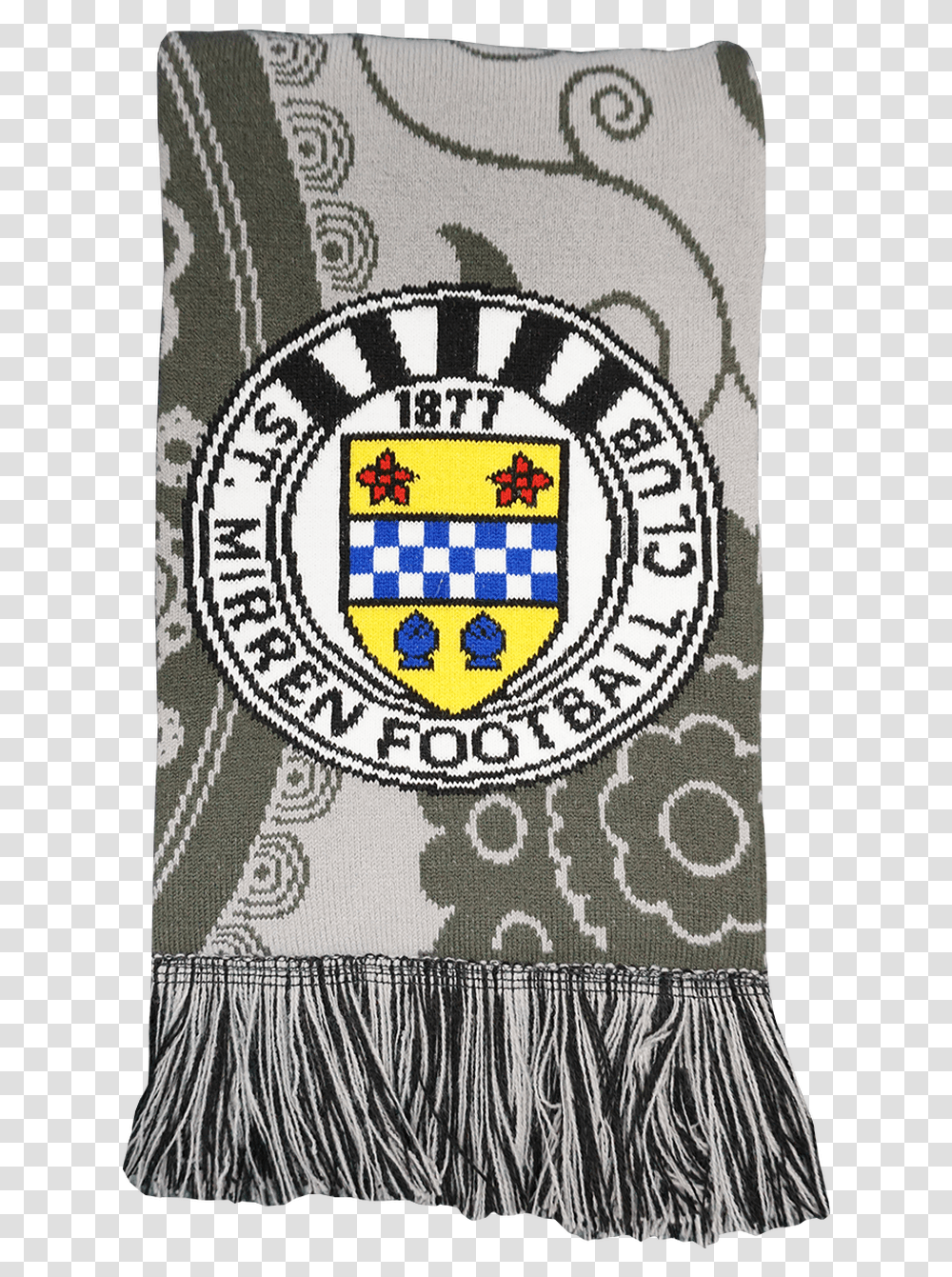 Grey Paisley Pattern Jacquard Scarf St Mirren Badge, Rug, Logo, Symbol, Trademark Transparent Png