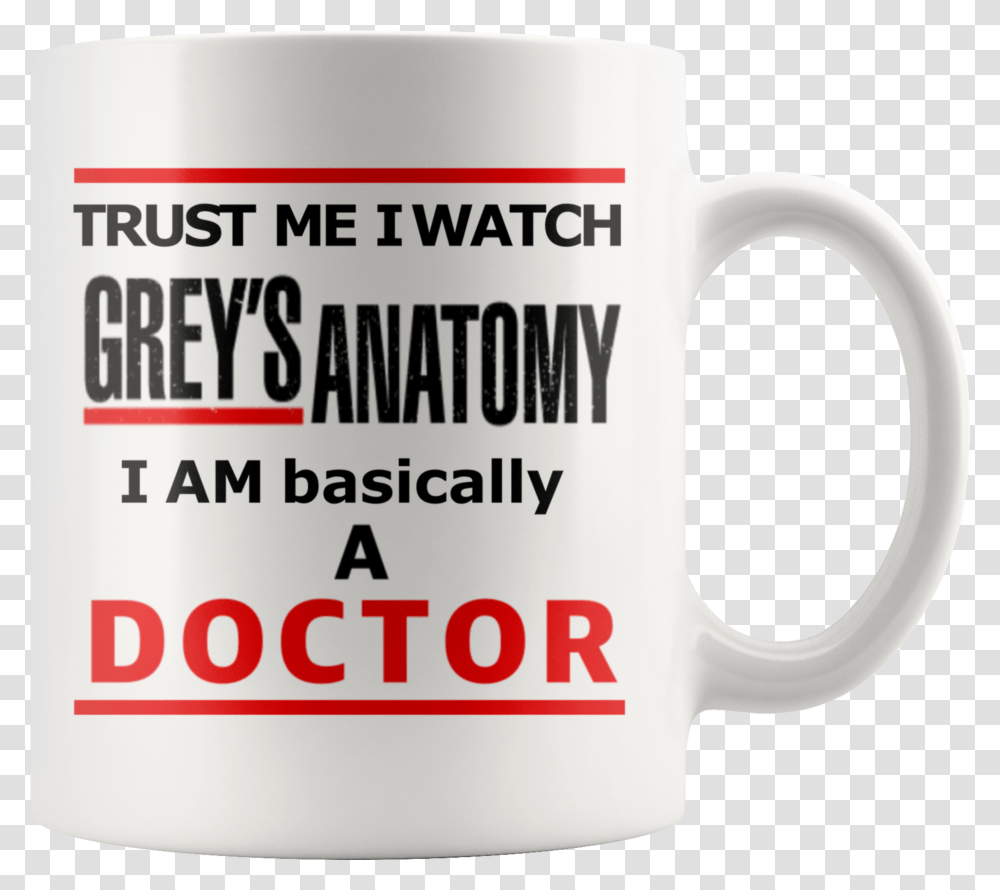 Grey S Anatomy Trust Doctor Movie Coffee Mug Beer Stein, Coffee Cup, Soil Transparent Png