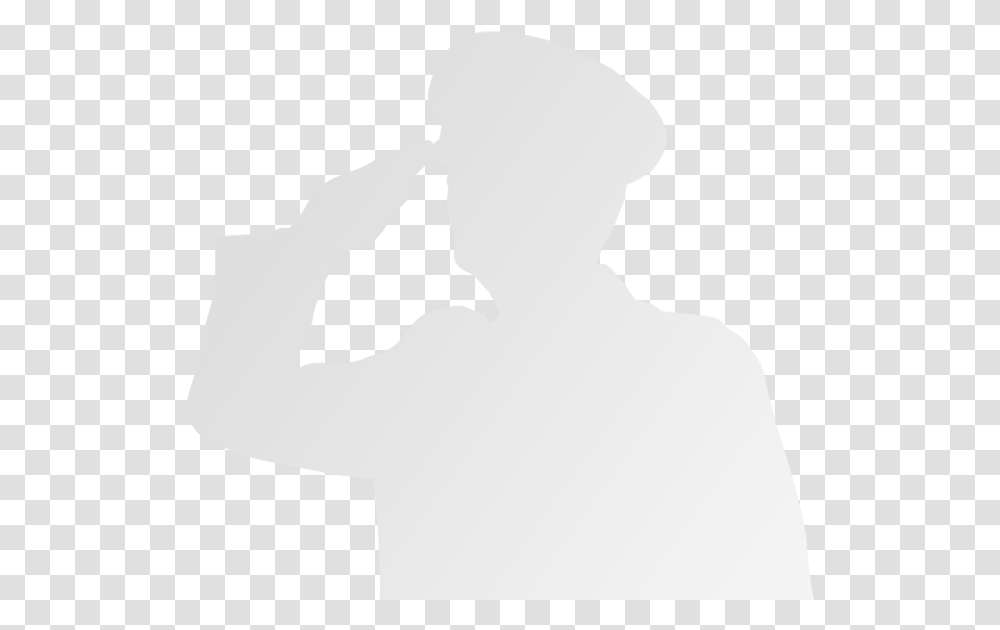 Grey Soldier Saluting Soldier Saluting Silhouette In White, Person, Photography, Stencil, Prayer Transparent Png