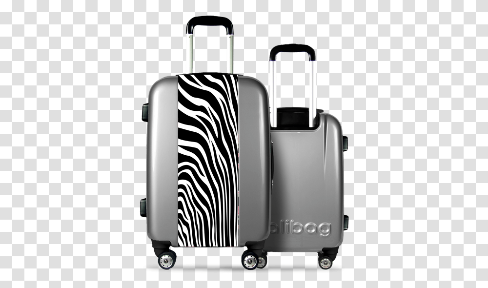 Grey Suitcase Zebra Stripes Valise Canada, Luggage Transparent Png