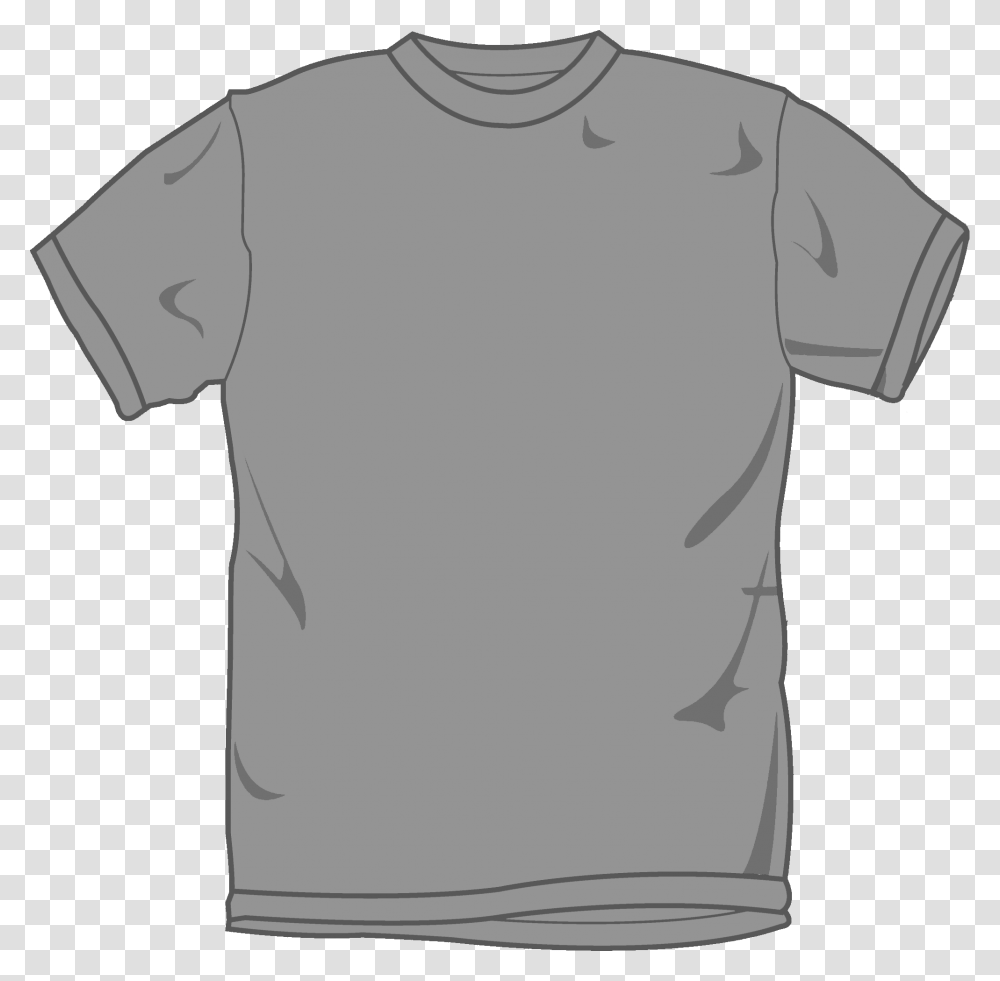 Grey T Shirt Template, Apparel, T-Shirt, Sweatshirt Transparent Png